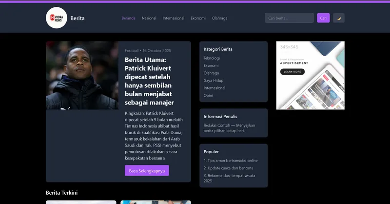 Thumbnail project News Website